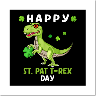Happy St Patricks day boys kids Toddler dinosaur trex lucky Posters and Art